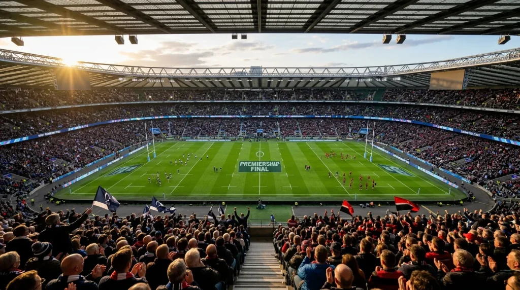 Twickenham Stadium full crowd shot during a Premiership rugby final