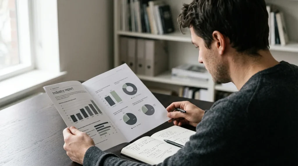 Analyst reviewing UK rugby betting market figures and quarterly reports